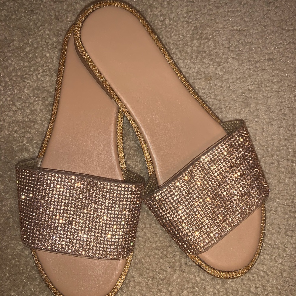 Gold sparkly sandals
